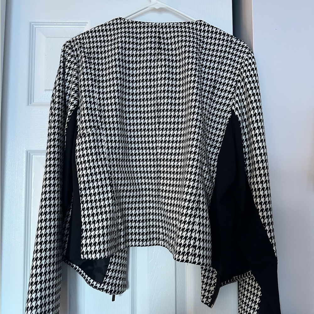 Lane Bryant Black and White Houndstooth Blazer